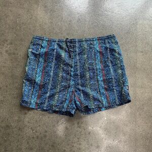 Vintage 90s Bike Nylon Size Large Geometric Patterned Swim Trunks